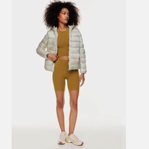 Aritzia TNA jacket The Little Fuzzy Puff in Matte Pearl